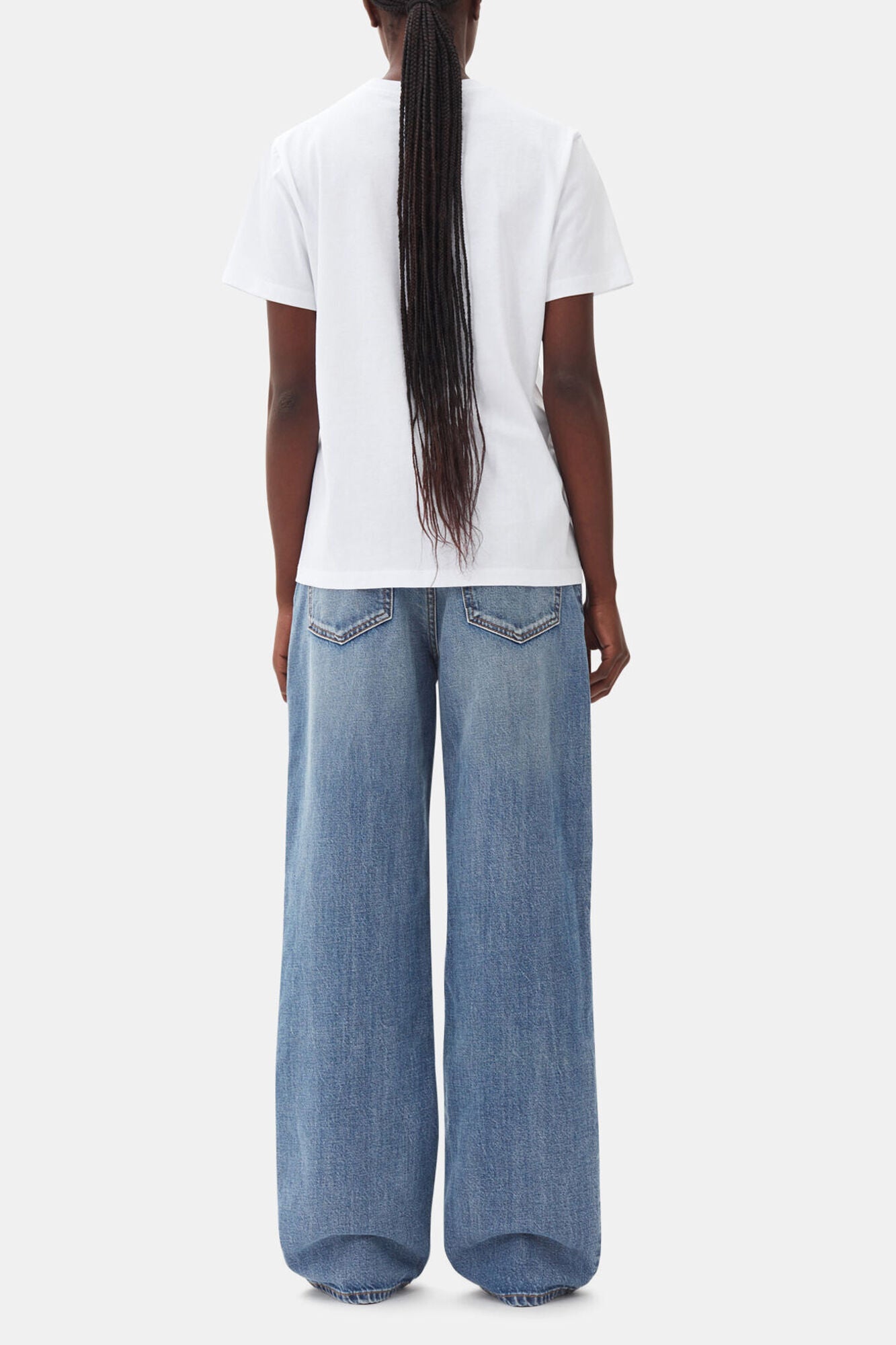 GANNI Online White Basic Jersey Cherry Relaxed T-shirt