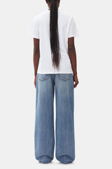 GANNI Online White Basic Jersey Cherry Relaxed T-shirt
