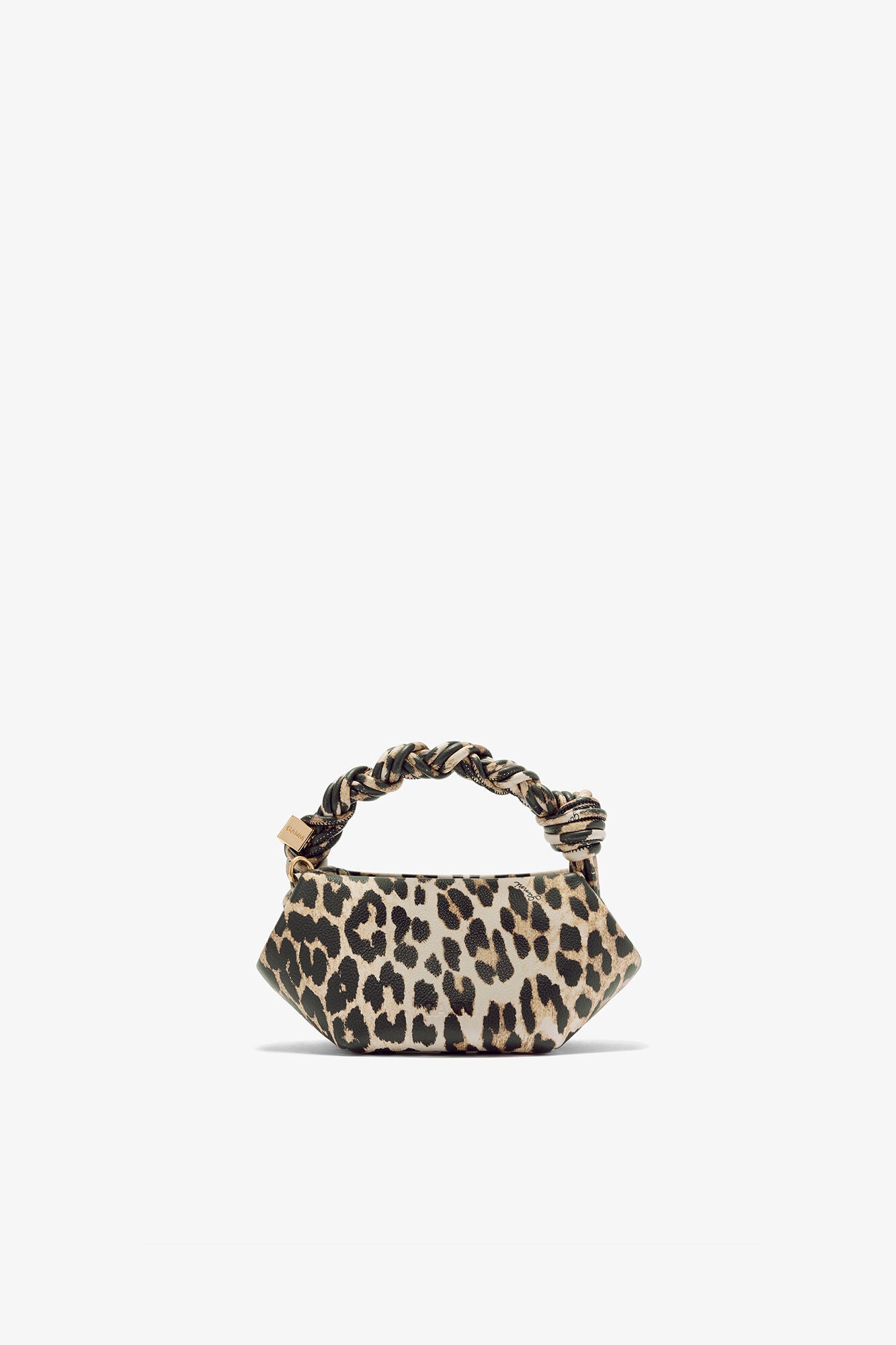 GANNI Sale Almond Milk Leopard Grained Mini Bou Bag