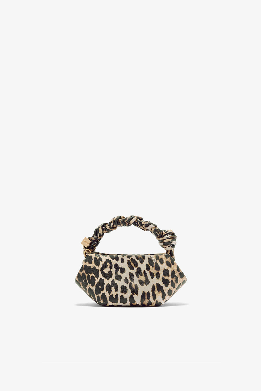 GANNI Sale Almond Milk Leopard Grained Mini Bou Bag