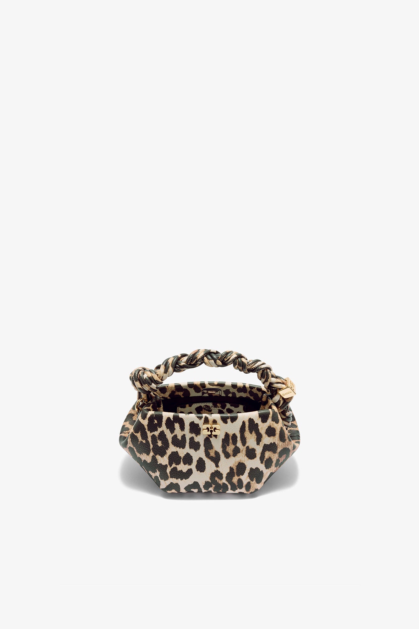 GANNI Sale Almond Milk Leopard Grained Mini Bou Bag