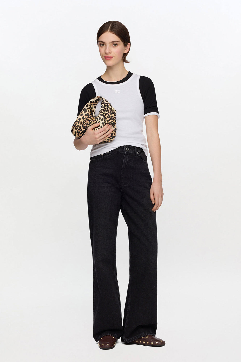 GANNI Outlet Izey Jeans in Black Rigid Denim