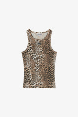 GANNI us Leopard Rib Tank Top