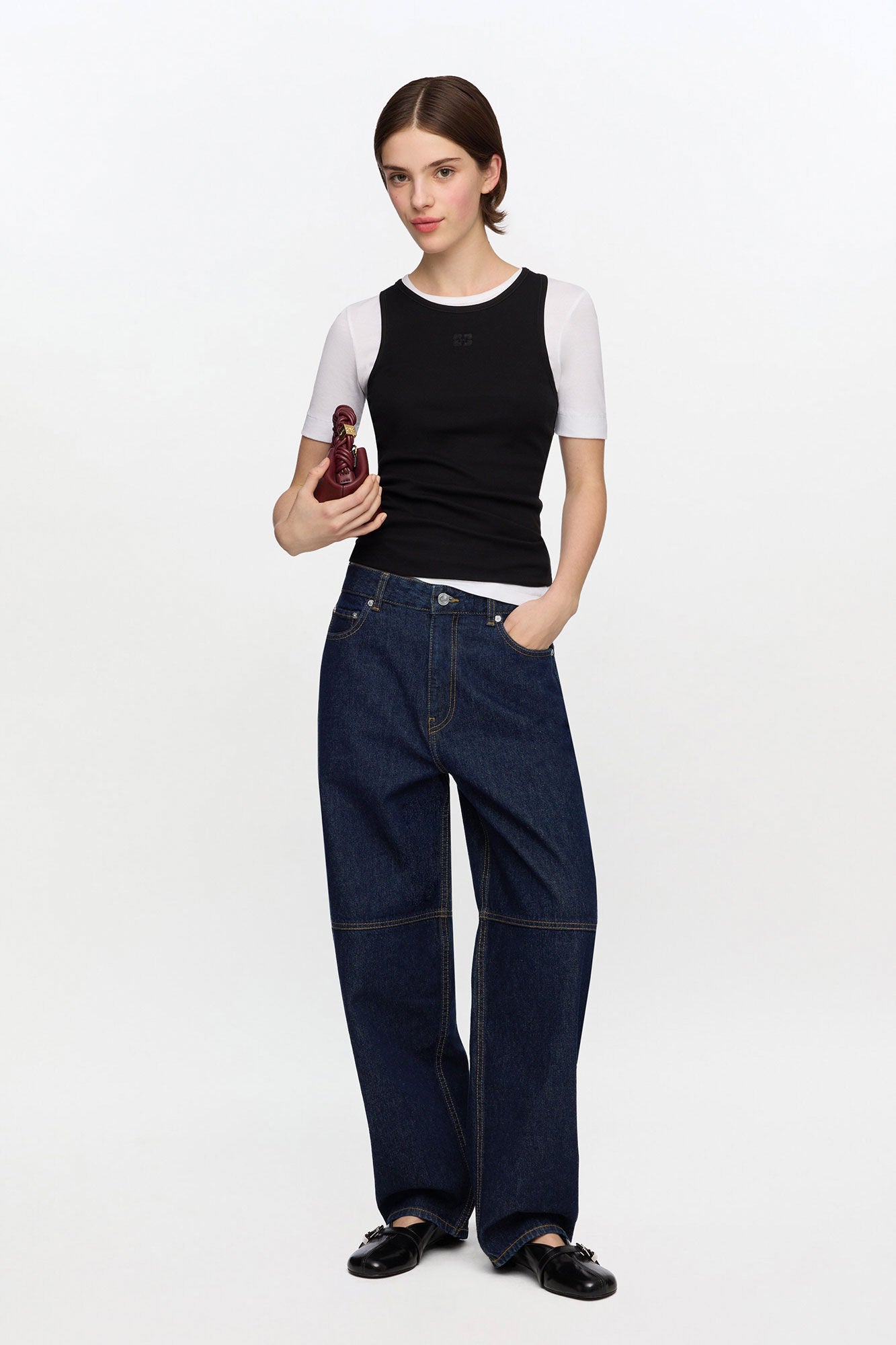 GANNI Outlet Stary Jeans in Dark Rinse Denim
