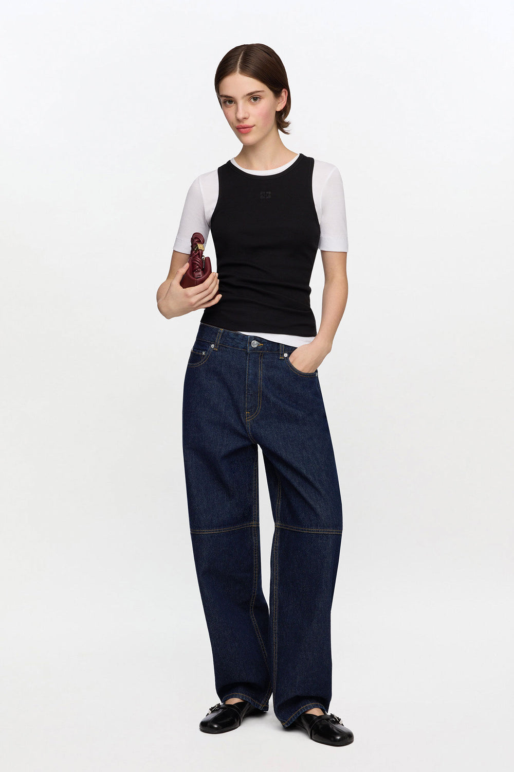 GANNI Outlet Stary Jeans in Dark Rinse Denim
