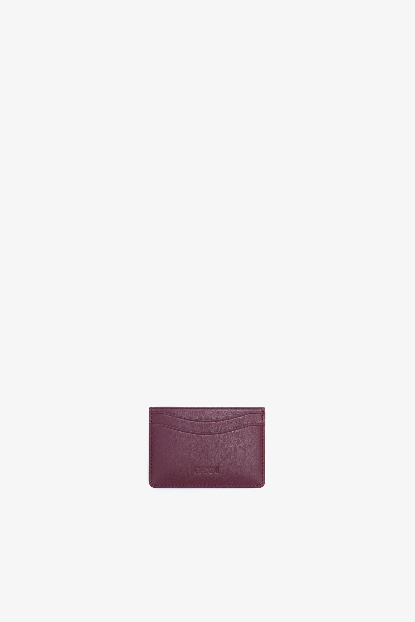 GANNI Hot Sale Burgundy Bou Card Holder in Burgundy