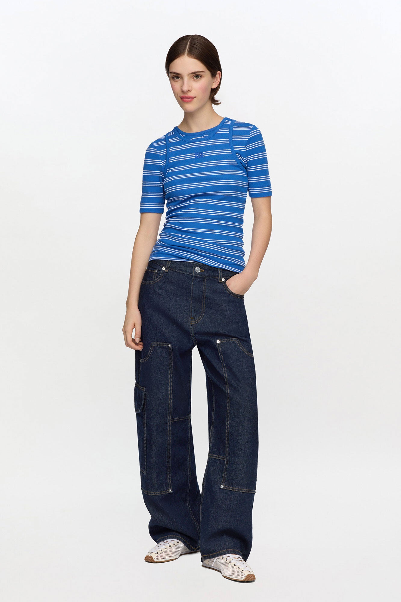 GANNI New Audri Jeans in Dark Rinse Denim