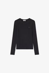 GANNI On Sale Black Rib Long-sleeve