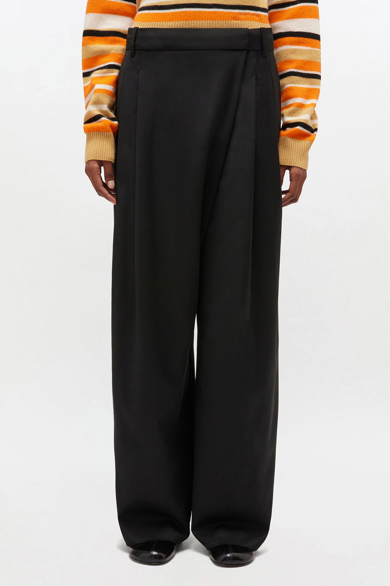GANNI For Sale Black Cross-over Pants