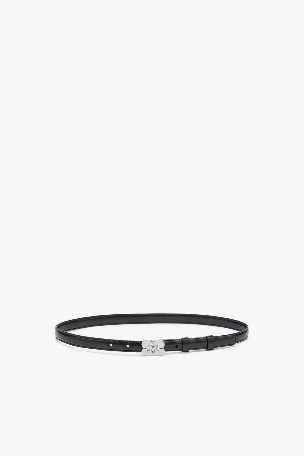 GANNI Outlet Kat Belt Small in Black Patent