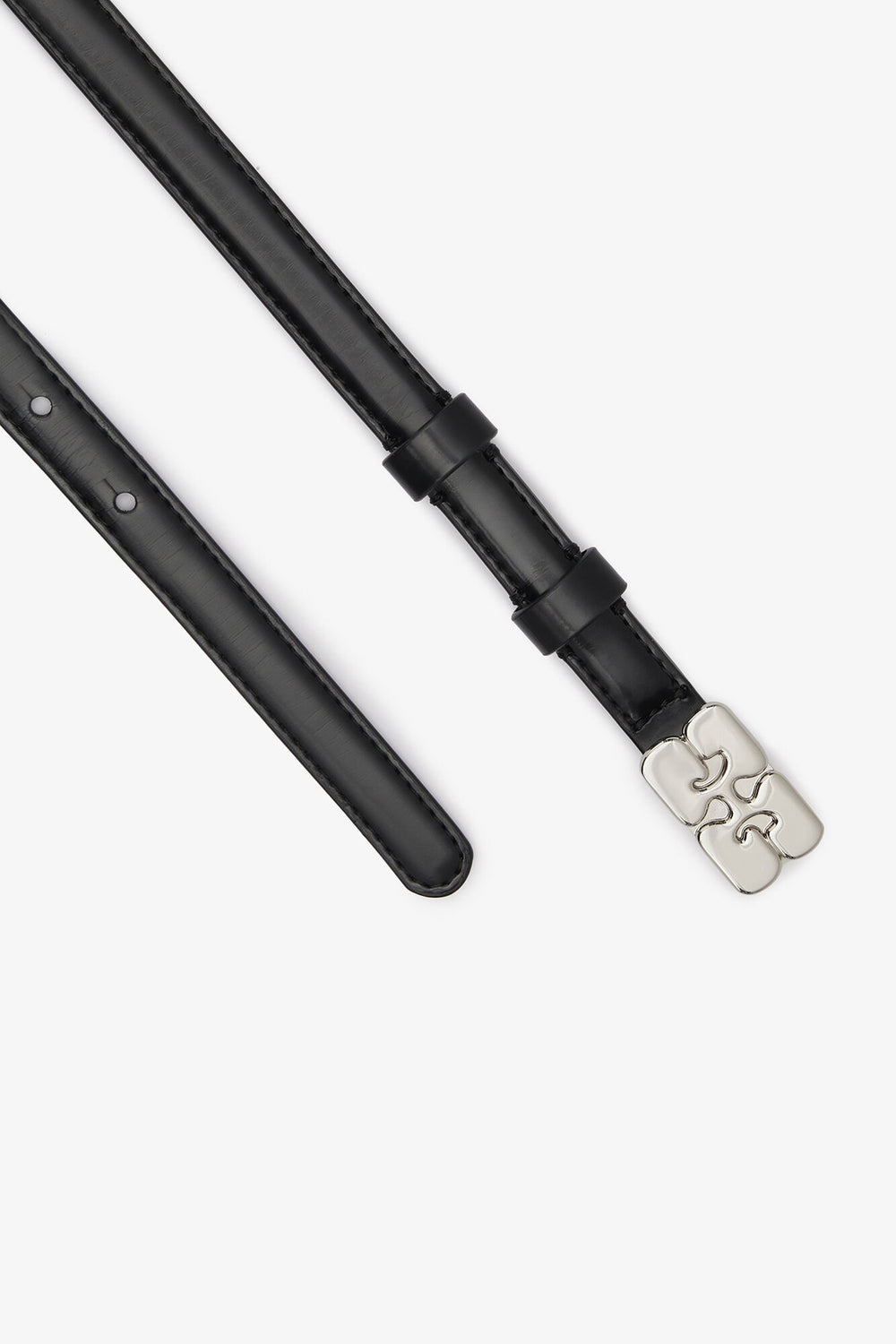 GANNI Outlet Kat Belt Small in Black Patent