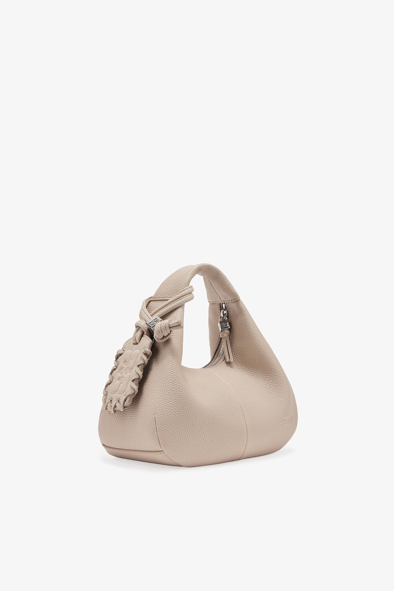 GANNI us White Pepper Light Grey Mini Hobo Bag