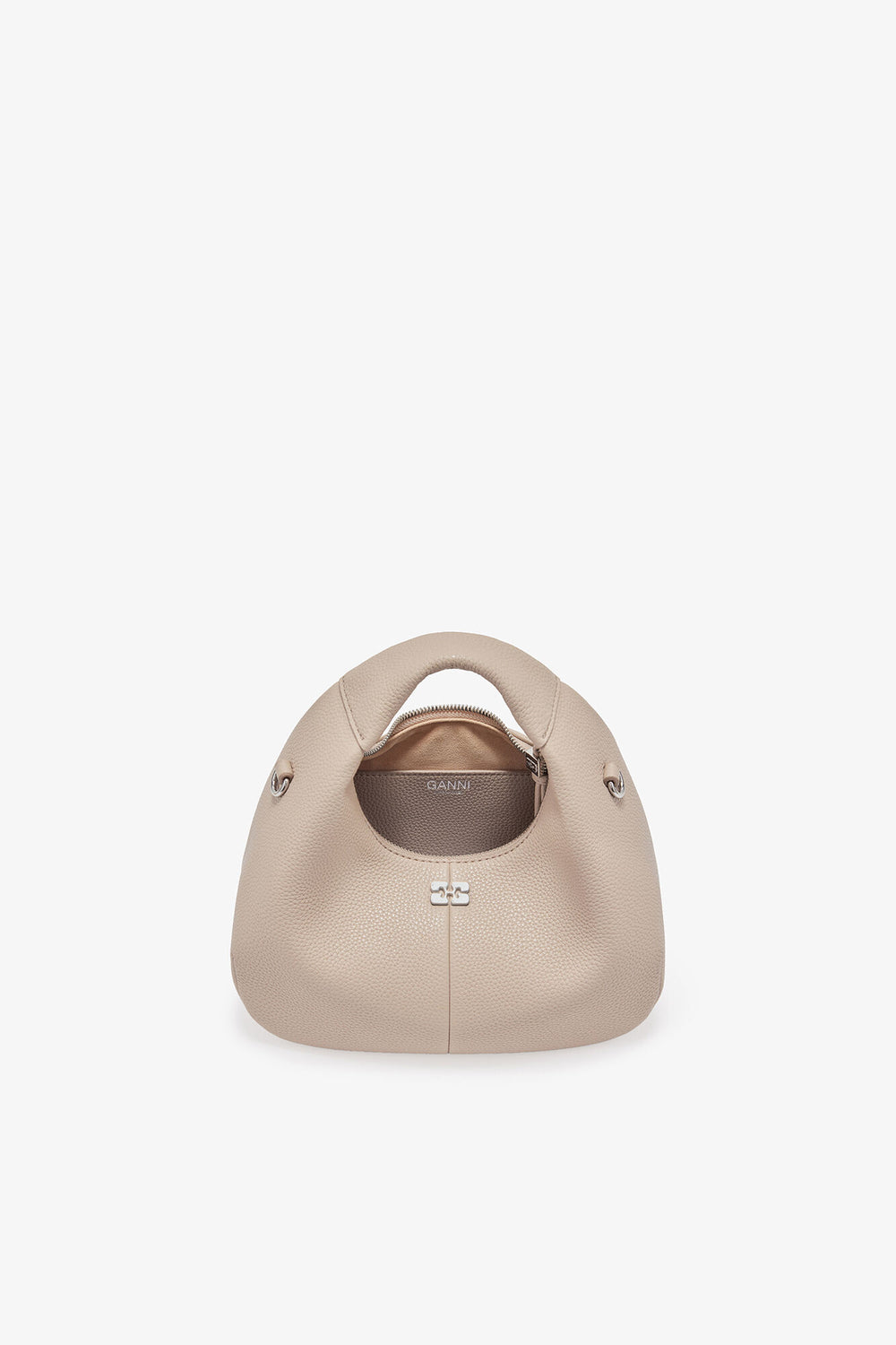 GANNI us White Pepper Light Grey Mini Hobo Bag