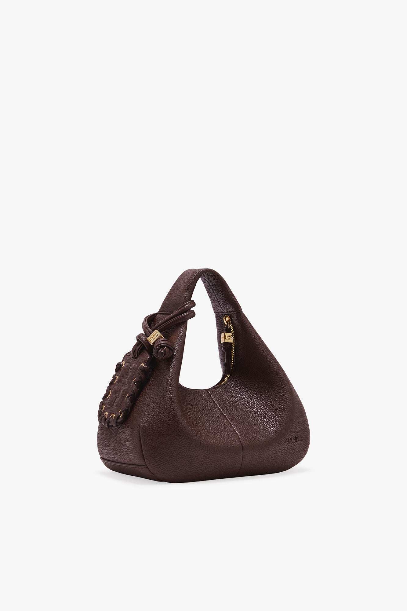 GANNI Online Chicory Coffee Brown Mini Hobo Bag