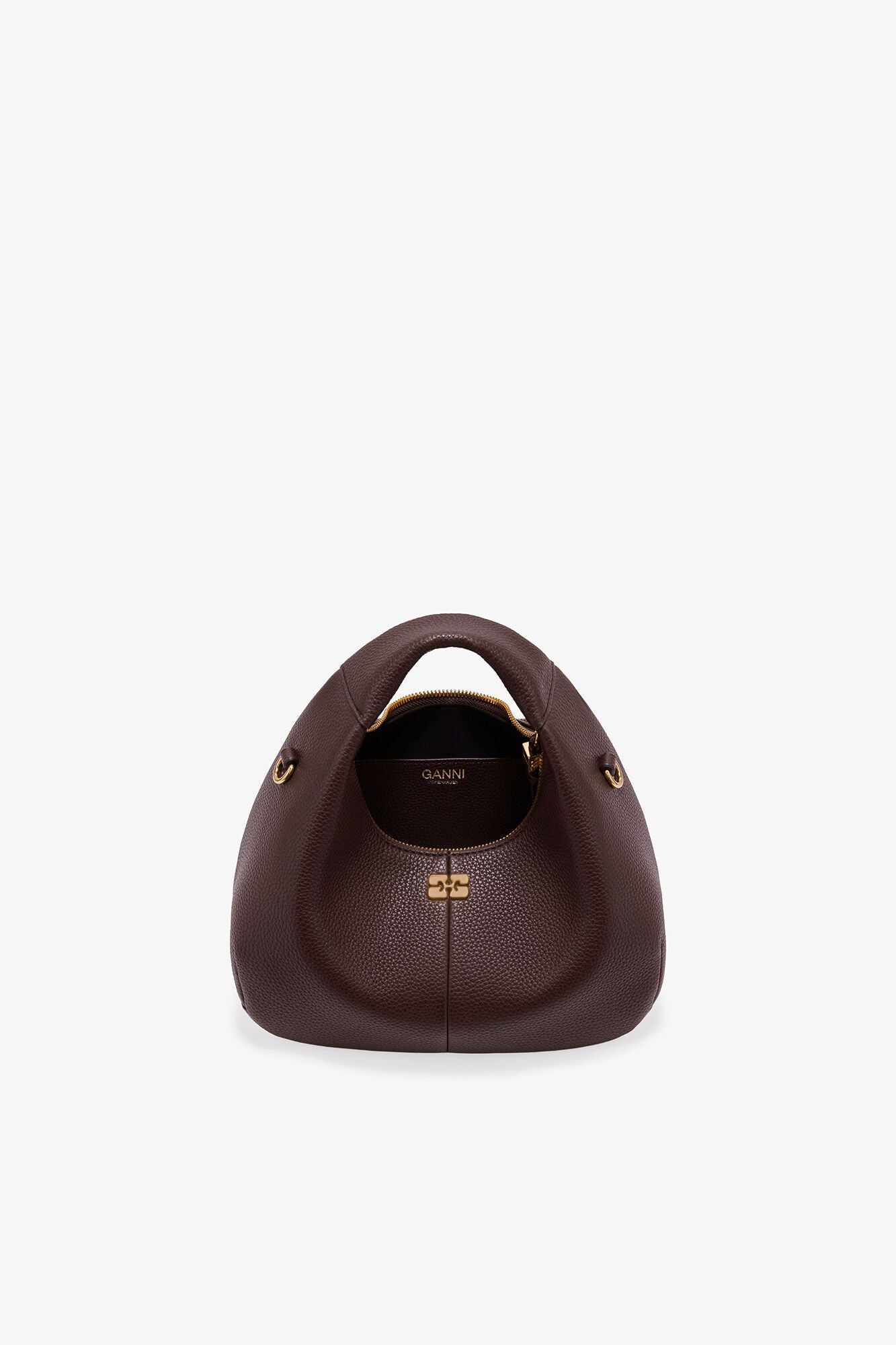 GANNI Online Chicory Coffee Brown Mini Hobo Bag