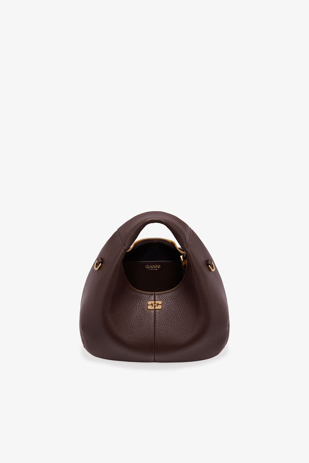 GANNI Online Chicory Coffee Brown Mini Hobo Bag