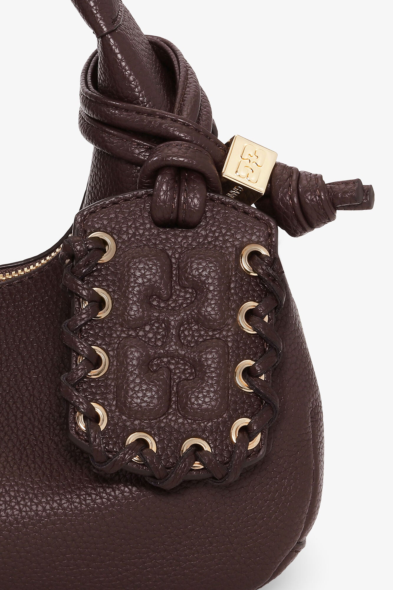GANNI Online Chicory Coffee Brown Mini Hobo Bag