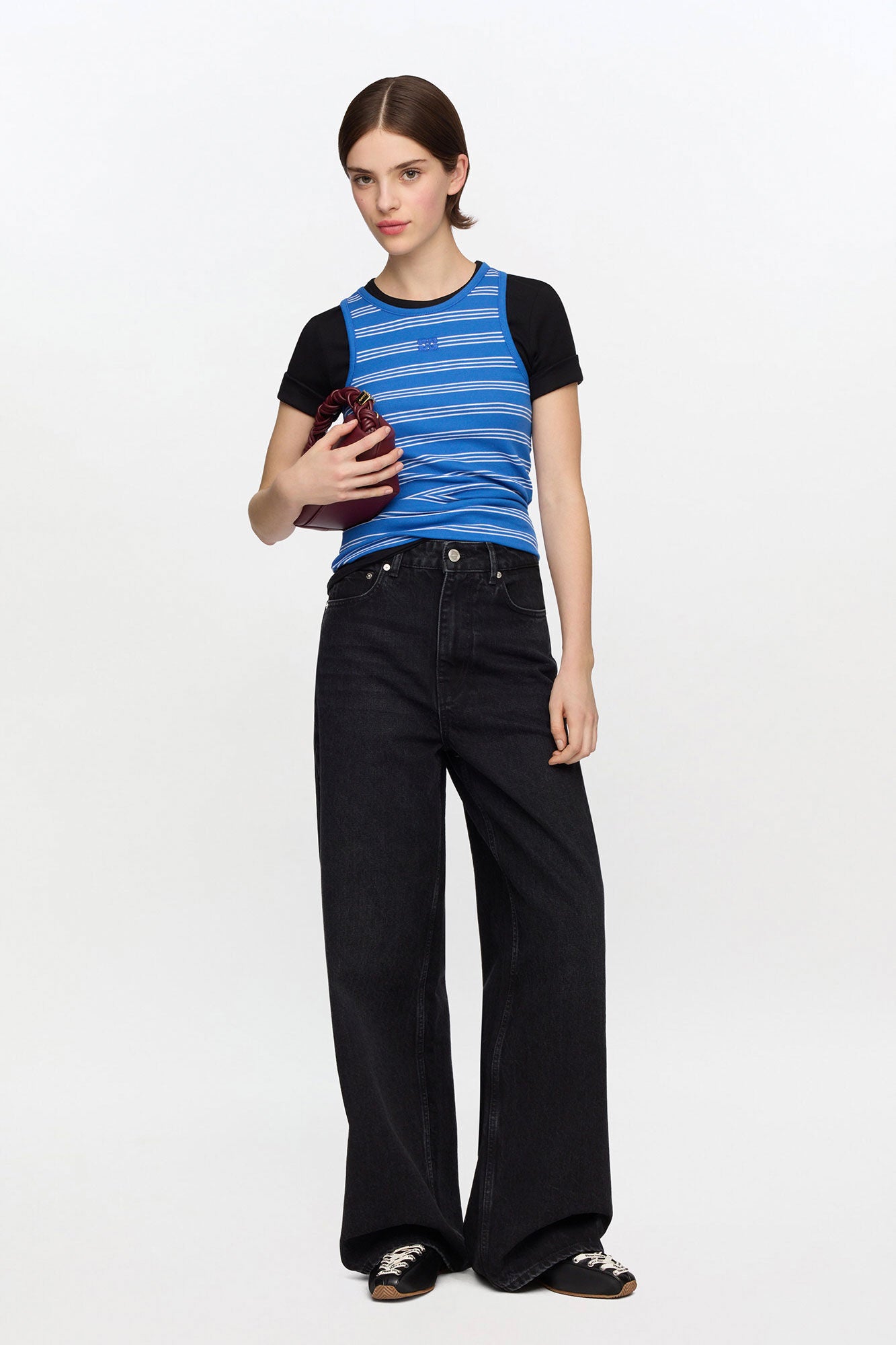 GANNI New Lari Jeans in Black Rigid Denim