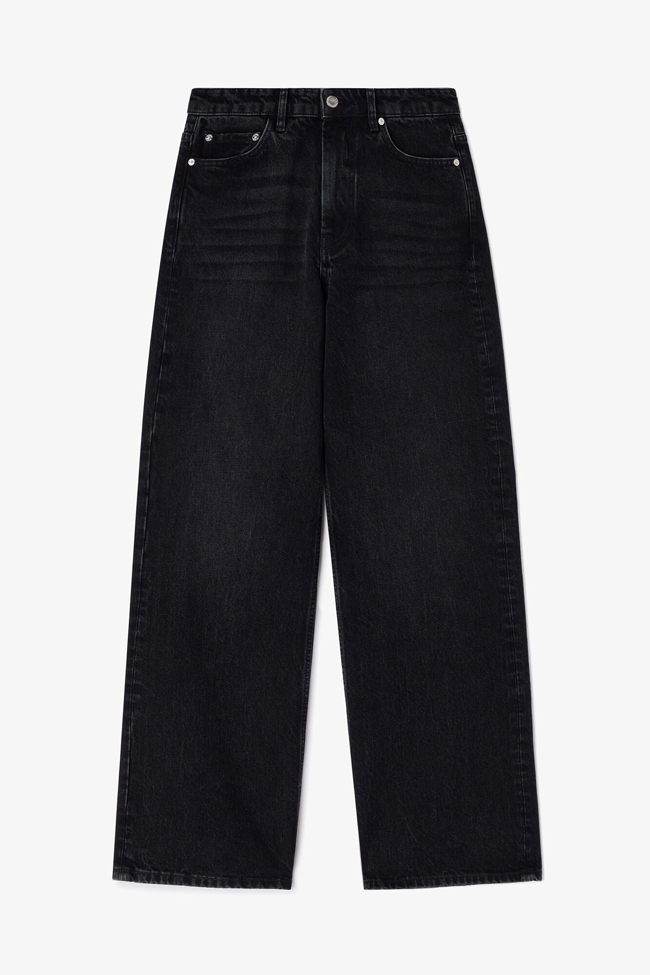 GANNI New Lari Jeans in Black Rigid Denim