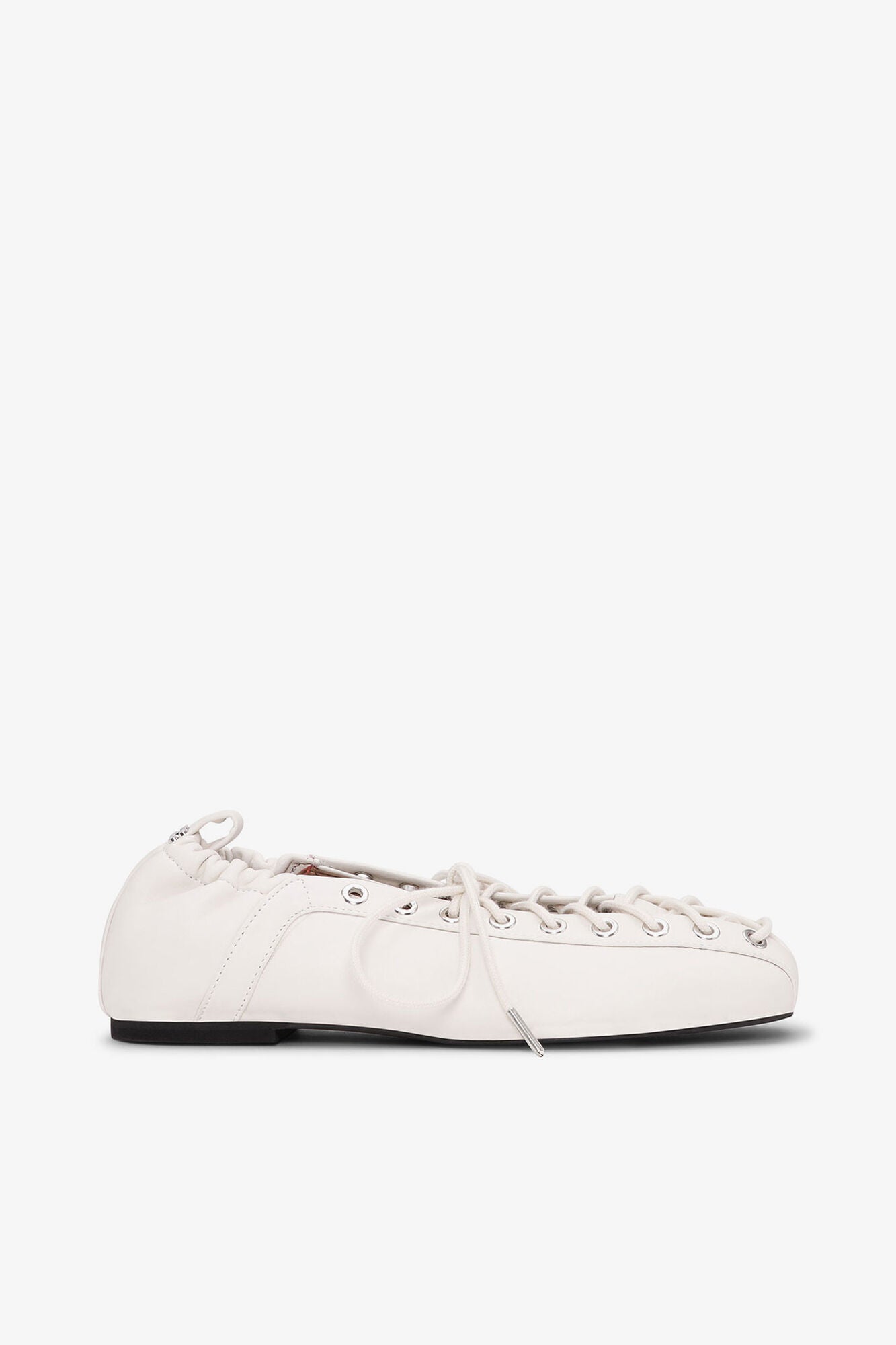 GANNI On Sale Lace-Up Ballerinas in Ivory
