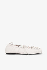 GANNI On Sale Lace-Up Ballerinas in Ivory