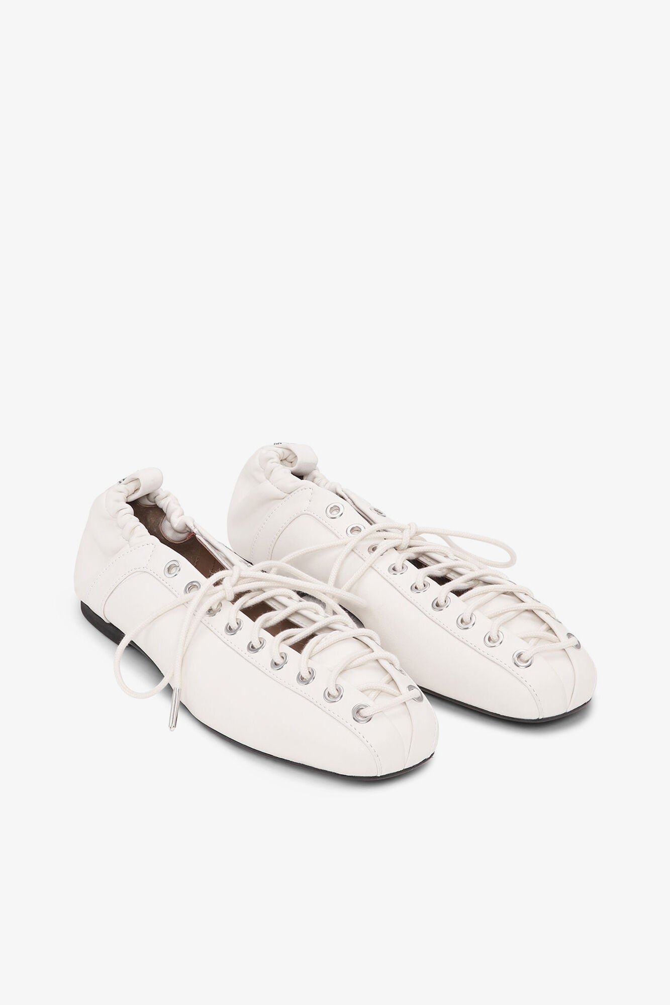 GANNI On Sale Lace-Up Ballerinas in Ivory