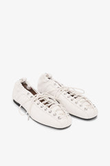 GANNI On Sale Lace-Up Ballerinas in Ivory