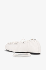 GANNI On Sale Lace-Up Ballerinas in Ivory