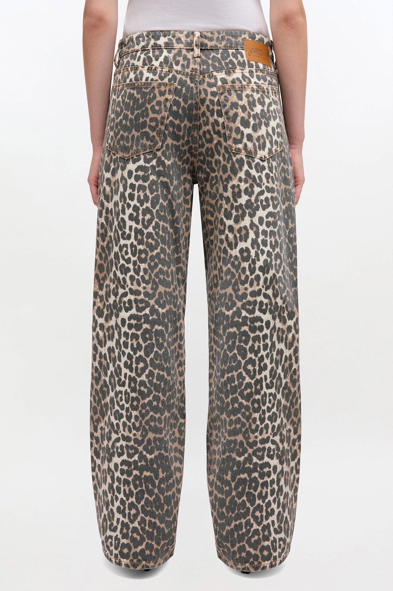 GANNI For Sale Izey Jeans in Leopard Print