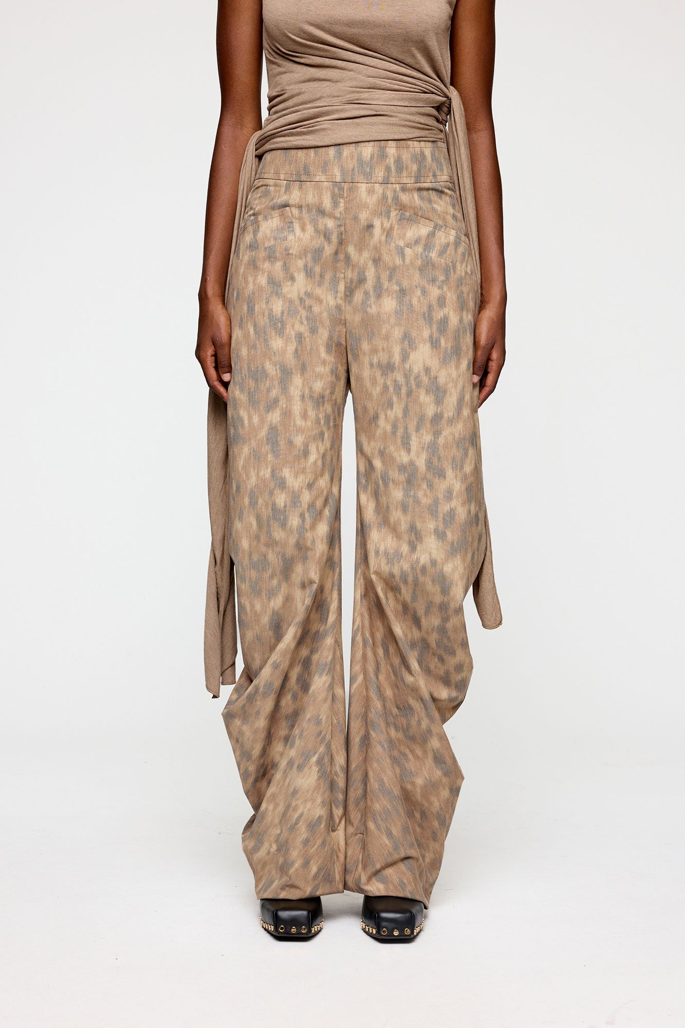 GANNI Outlet Pants in Printed Cotton