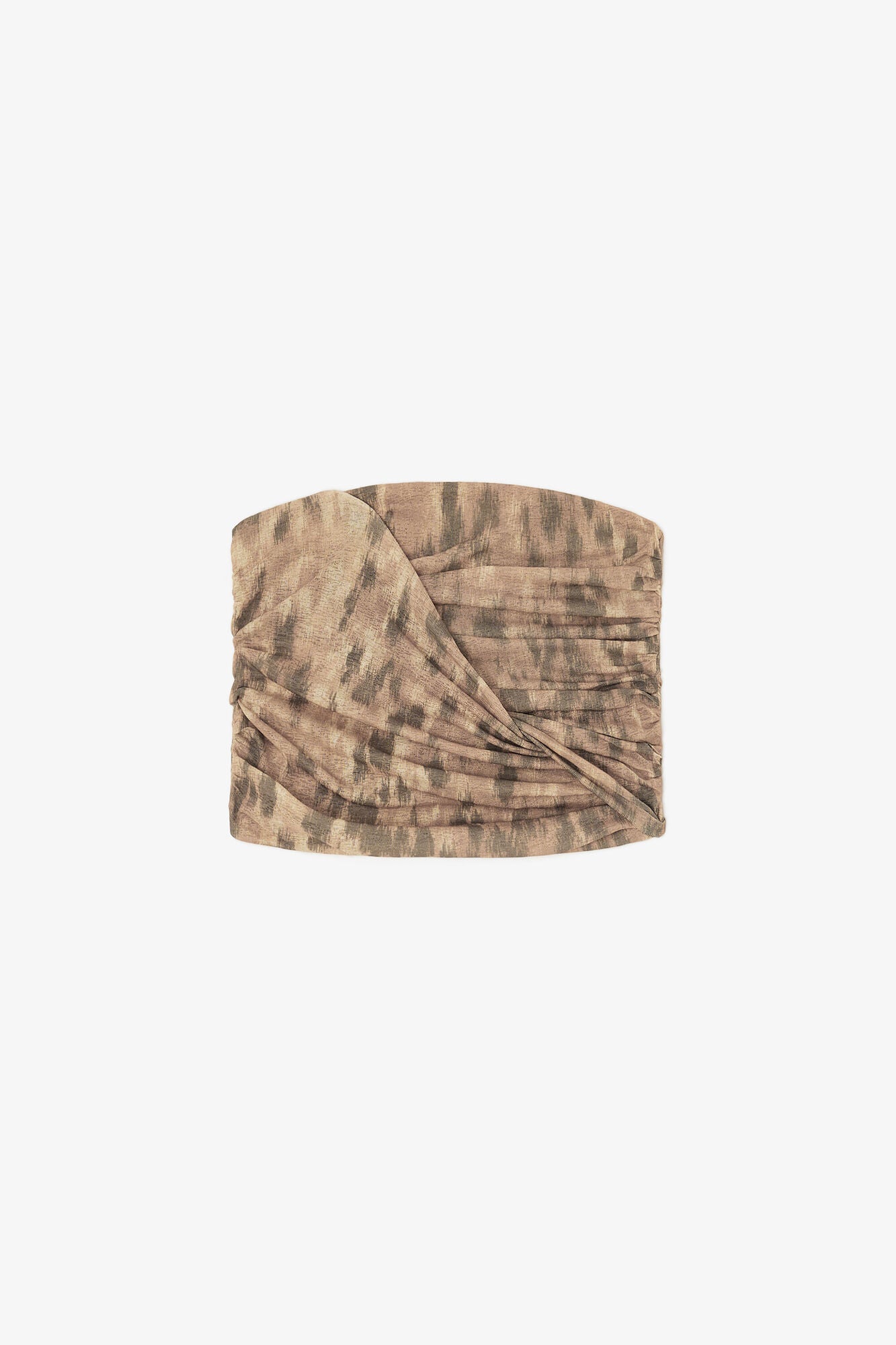 GANNI New Bandeau Top in Printed Marl Mesh