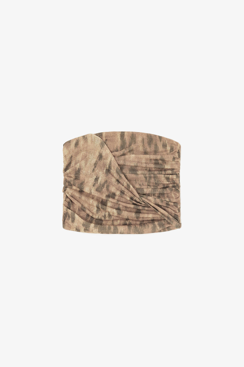GANNI New Bandeau Top in Printed Marl Mesh