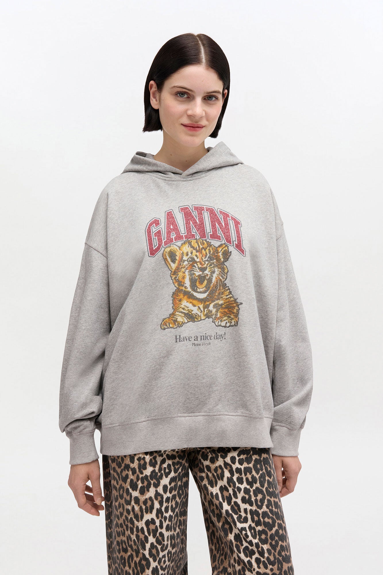 GANNI us Grey Tiger Hoodie