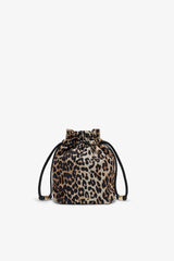 GANNI Sale Almond Milk Printed Bou Bucket Pouch in Leopard