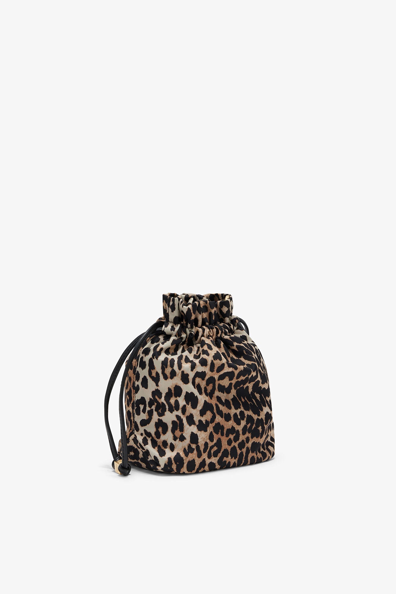 GANNI Sale Almond Milk Printed Bou Bucket Pouch in Leopard