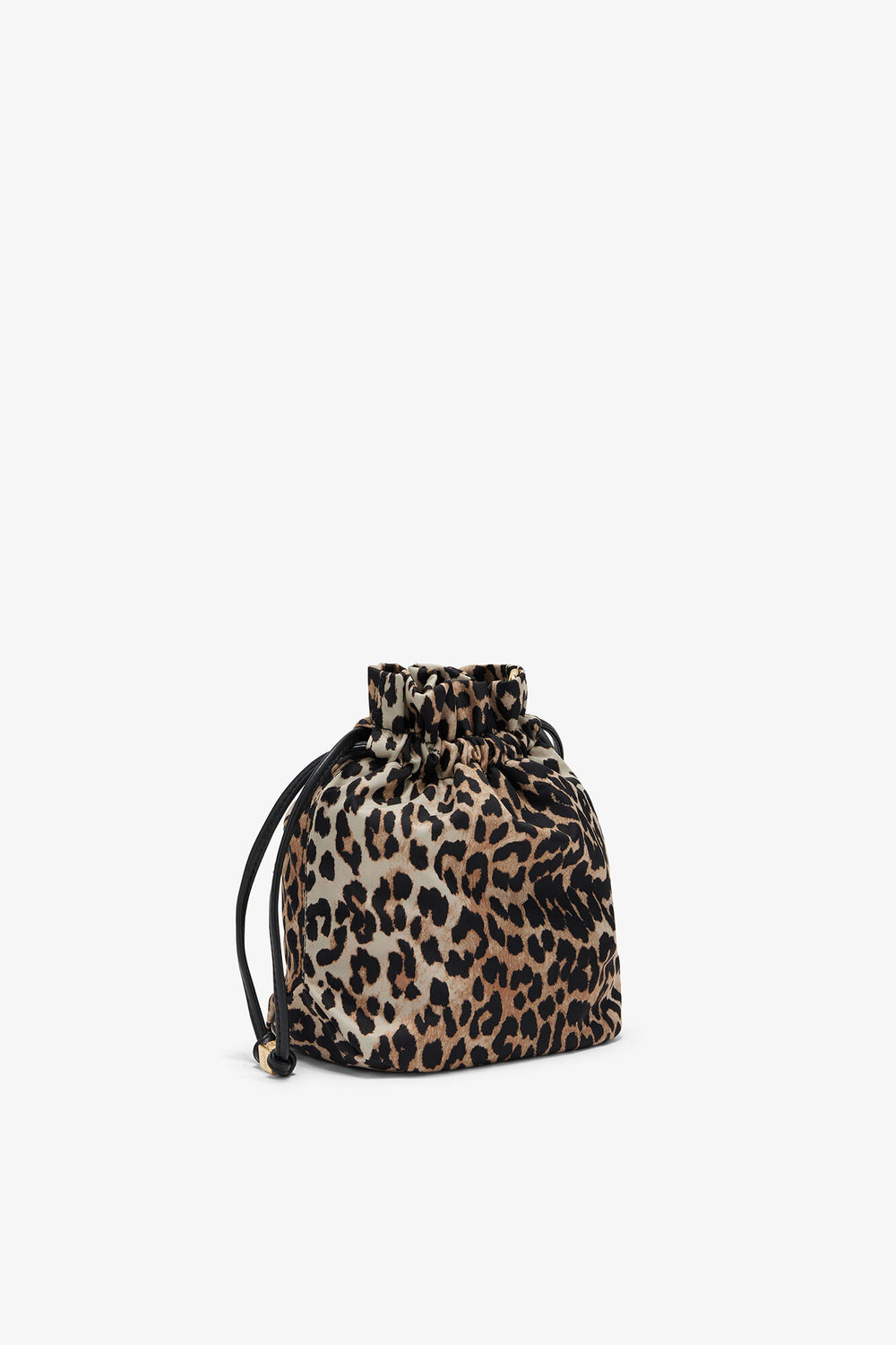 GANNI Sale Almond Milk Printed Bou Bucket Pouch in Leopard