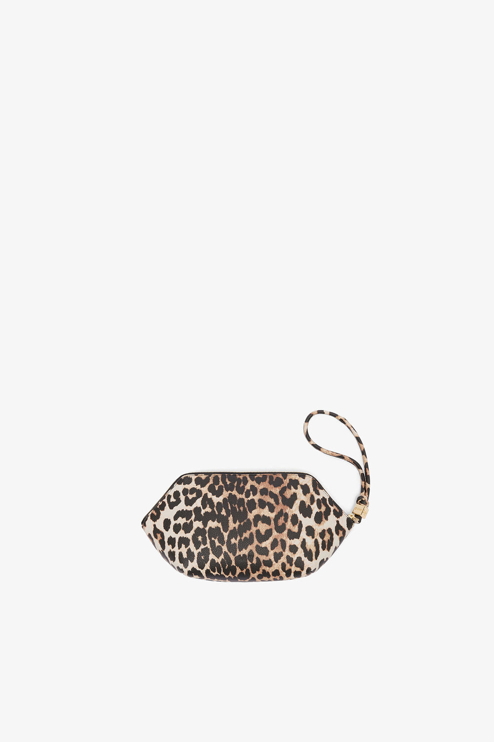 GANNI Discount Almond Milk Bou Make Up Pouch in Grained Leopard