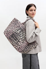 GANNI On Sale Bleached Mauve Leopard Medium Tote