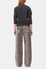 GANNI Hot Sale Dark Grey Graphic Tiger Sweater