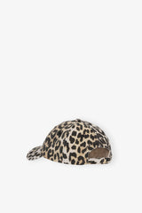 GANNI New Leopard Leopard Canvas Cap