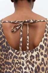 GANNI us Leopard Cotton Poplin Mini Dress