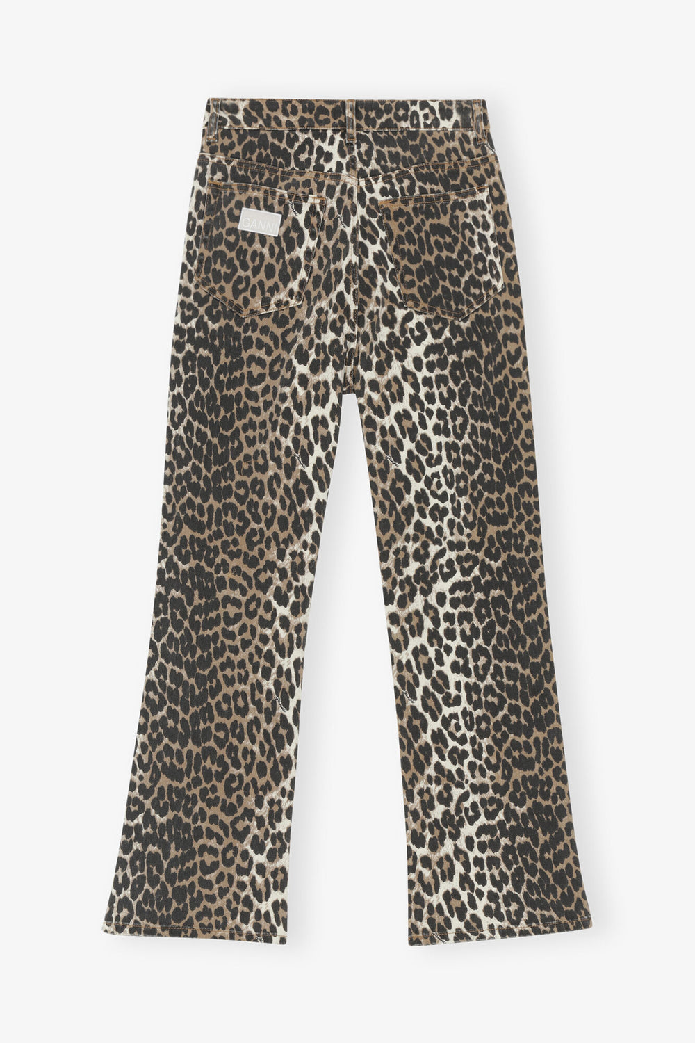 GANNI Online Betzy Cropped Jeans in Leopard Print