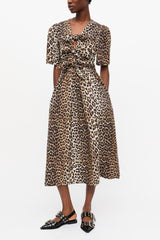 GANNI On Sale Leopard Printed Cotton Dress