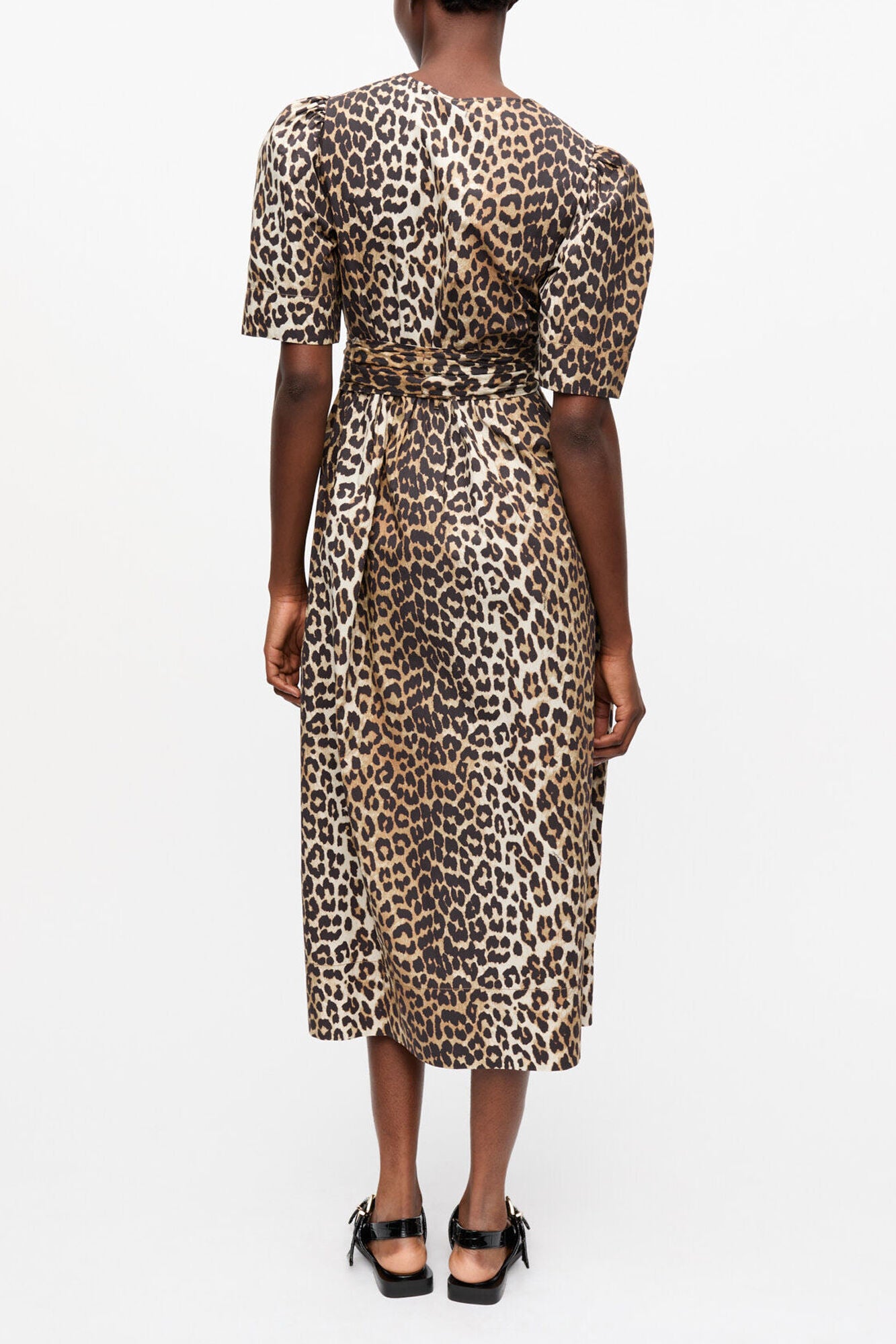 GANNI On Sale Leopard Printed Cotton Dress