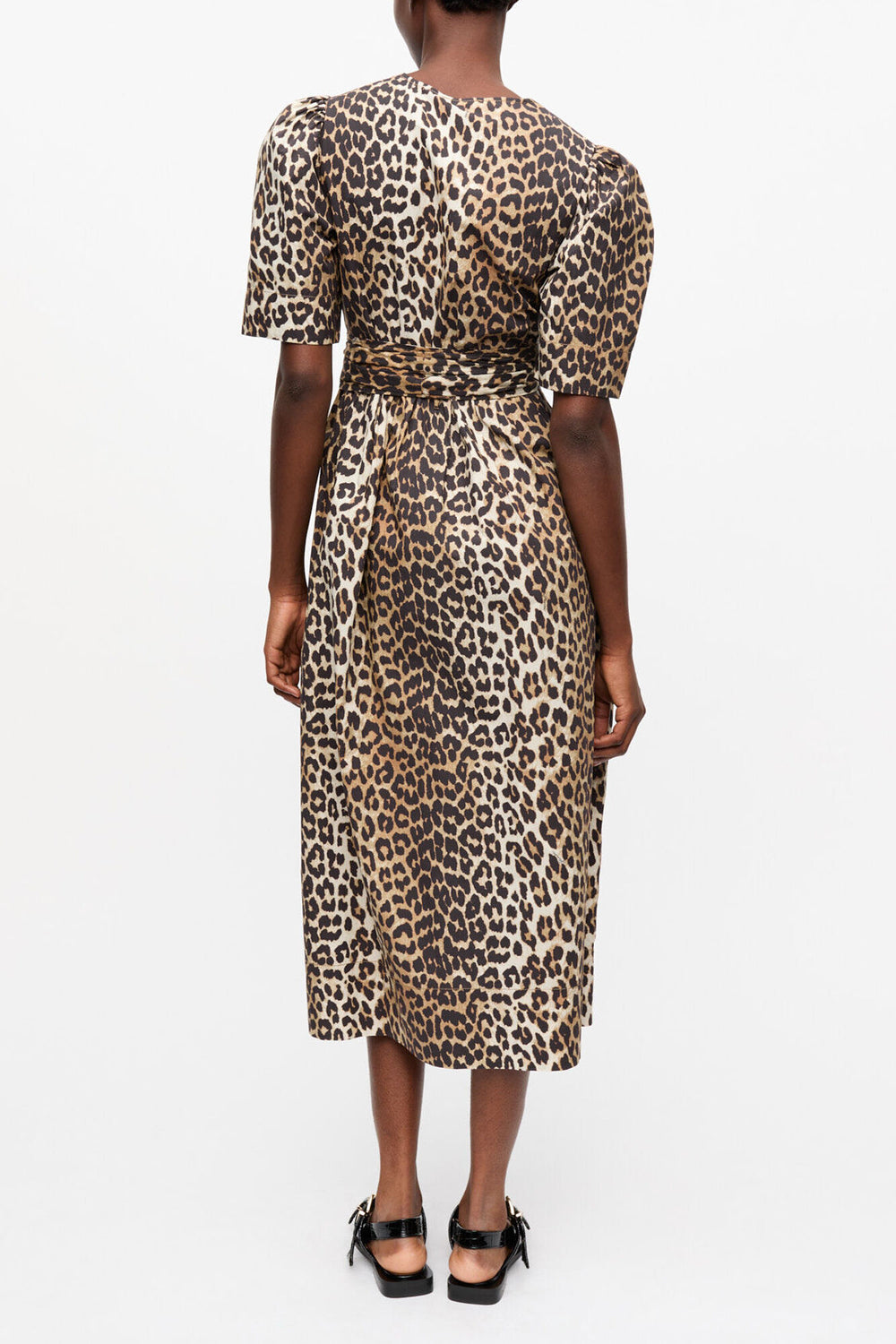 GANNI On Sale Leopard Printed Cotton Dress