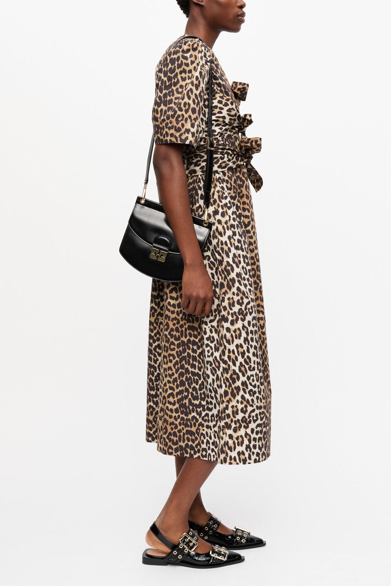 GANNI On Sale Leopard Printed Cotton Dress