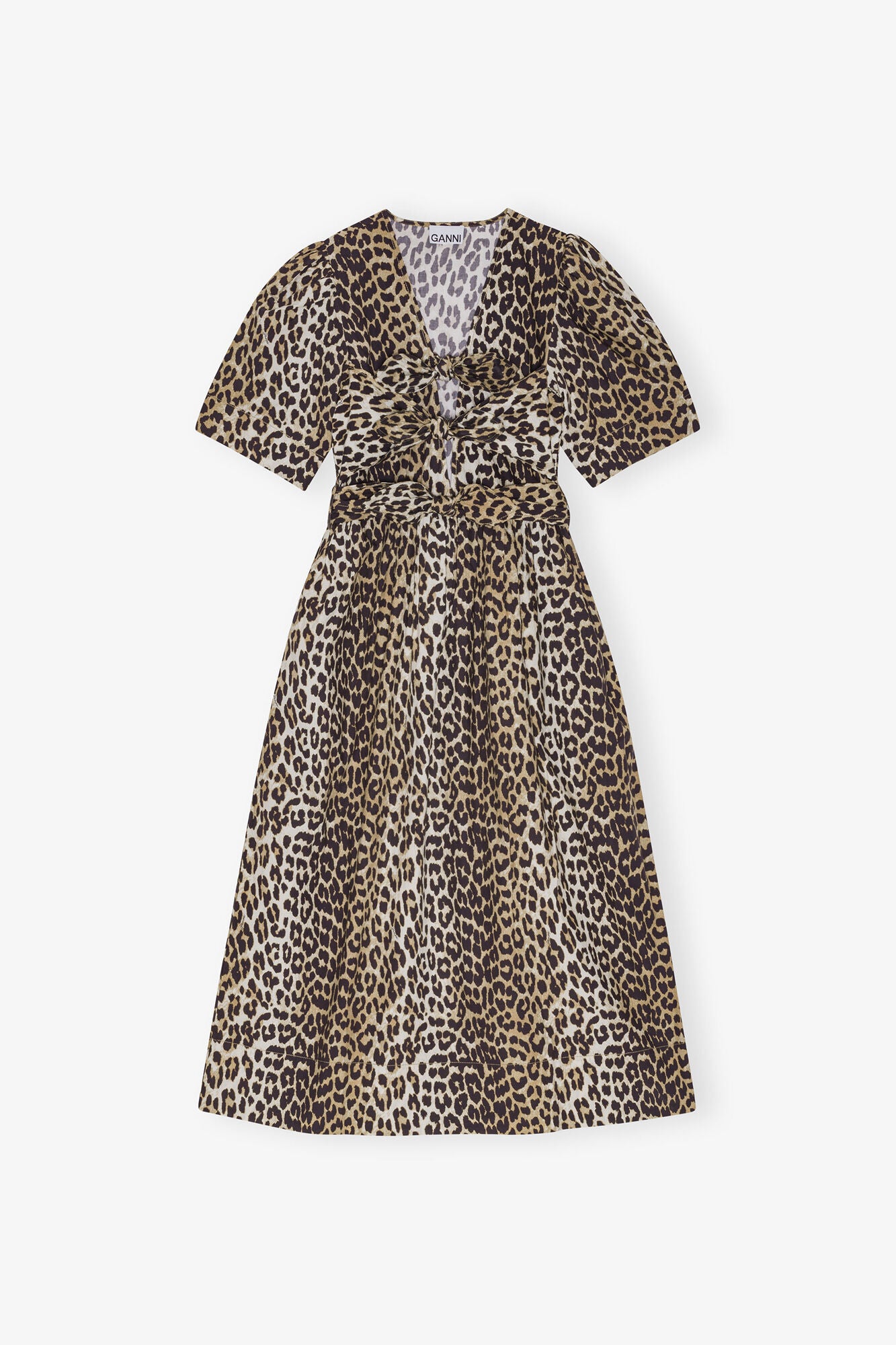 GANNI On Sale Leopard Printed Cotton Dress