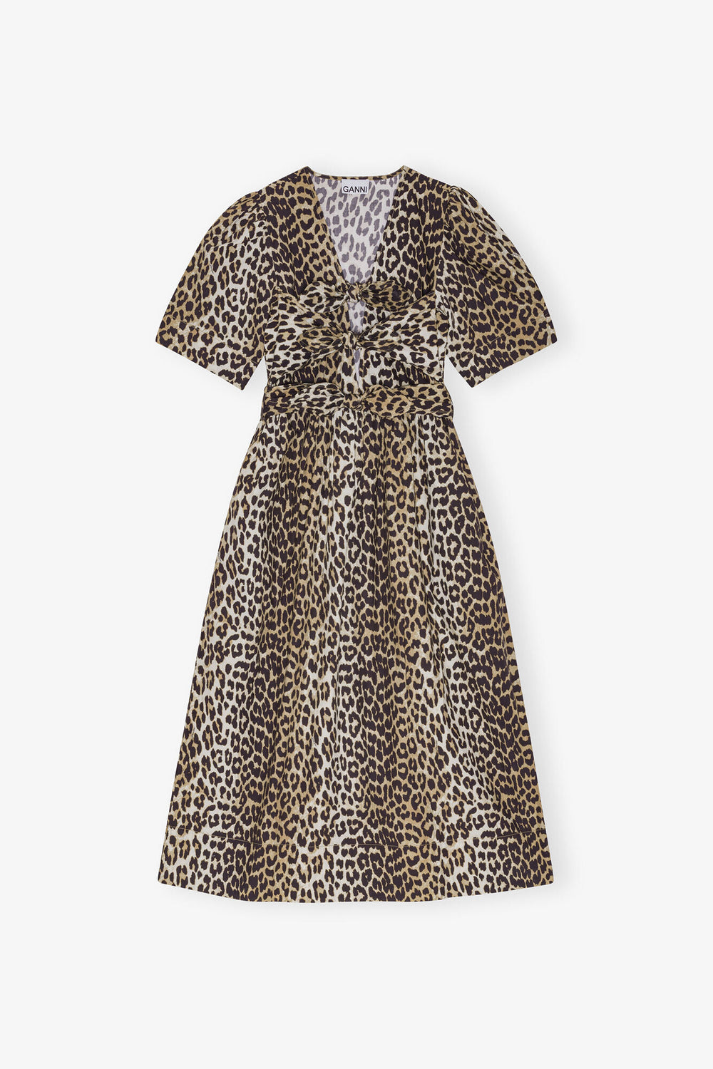GANNI On Sale Leopard Printed Cotton Dress