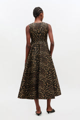 GANNI Hot Sale Metallic Cloque Long Dress