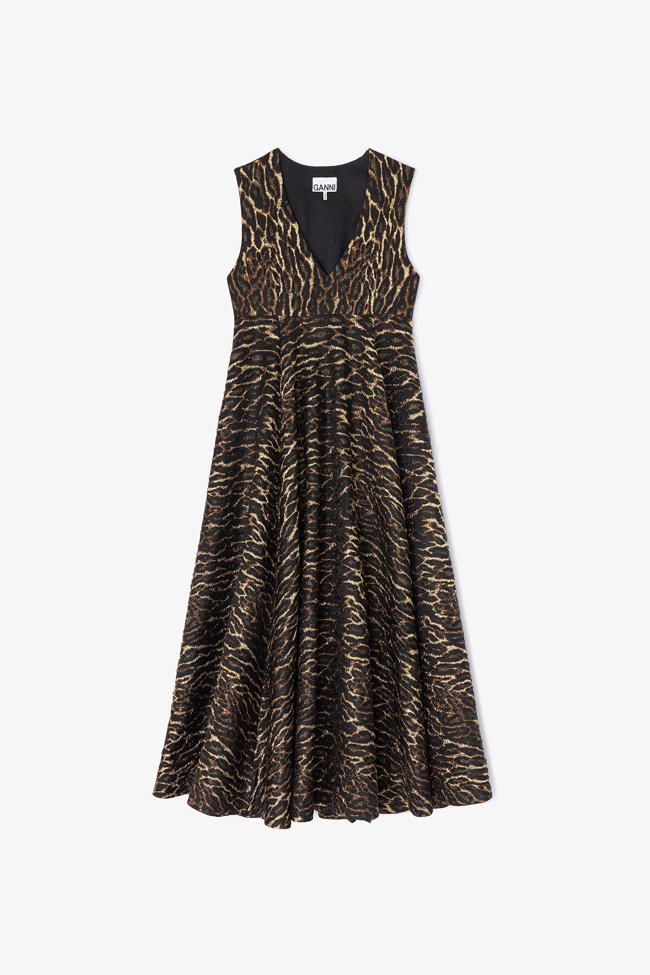 GANNI Hot Sale Metallic Cloque Long Dress